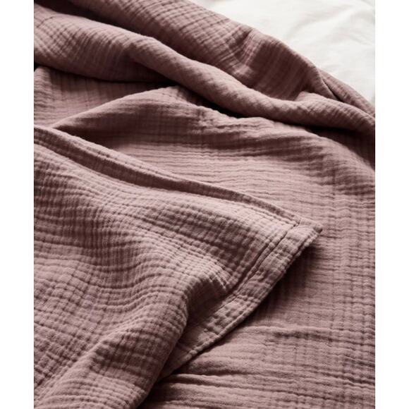 Quince Organic Airy Comfy Gauze Blanket King/Cal King Fig NWOT #27 NWOT - Picture 2 of 3